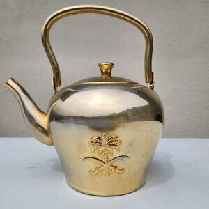 Vintage Al-Saif Tea Kettle Tea Pot Teapot Stainless Steel Gold Color 1.6 L